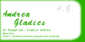 andrea gladics business card